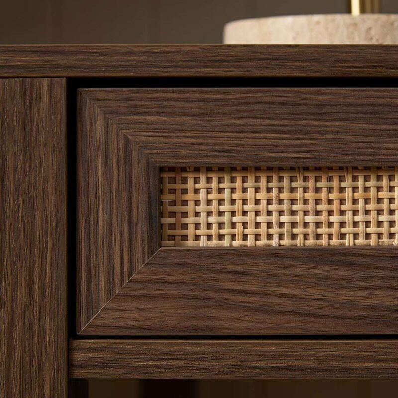 Soren Rattan Desk - Walnut