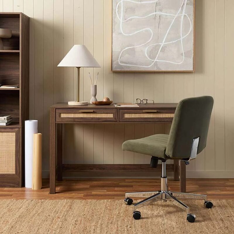 Soren Rattan Desk - Walnut