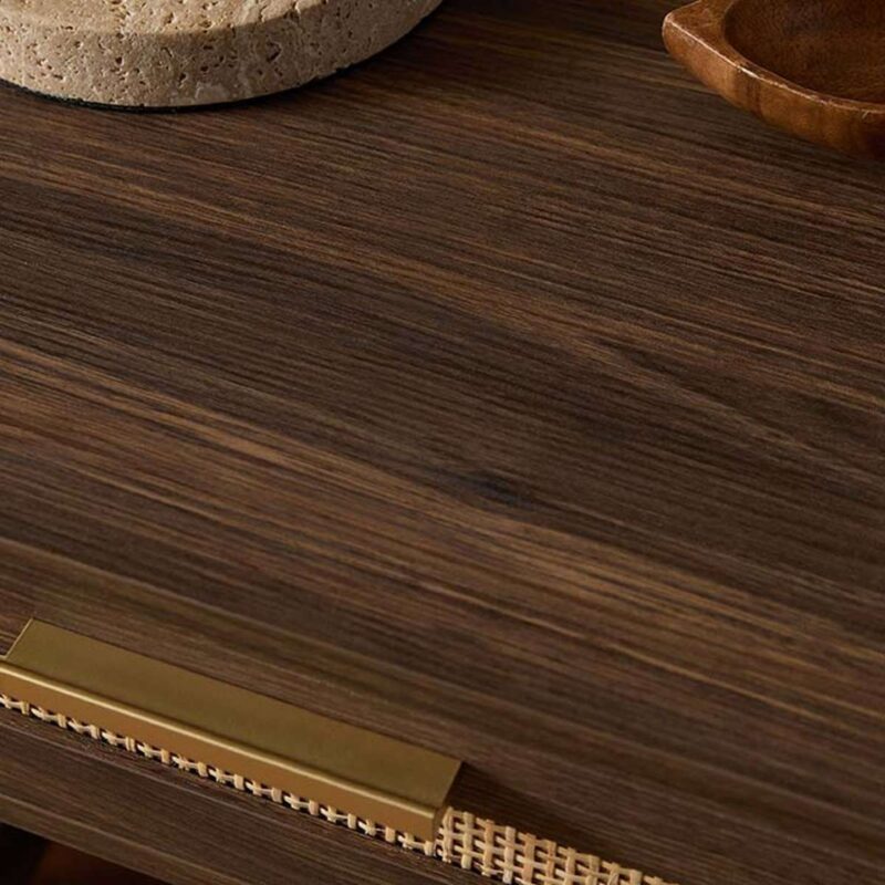 Soren Rattan Desk - Walnut