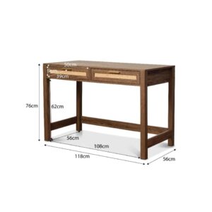 Soren Rattan Desk - Walnut