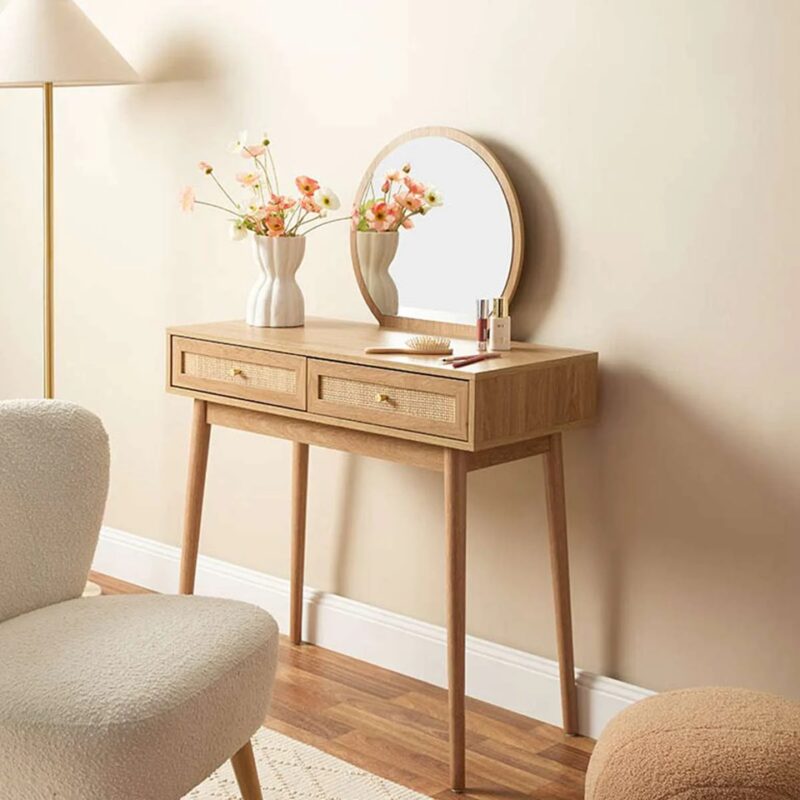 Soren Rattan Dressing Table - Natural