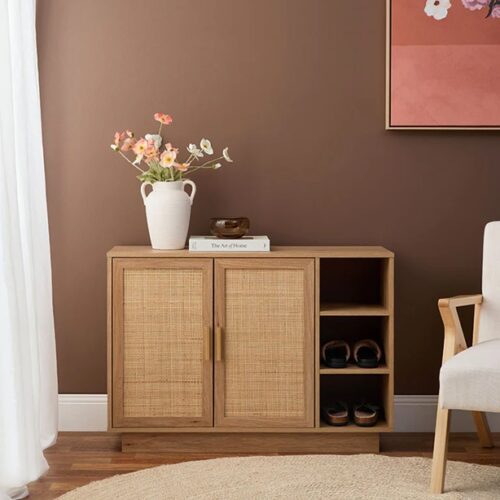 Soren Rattan Shoe Cabinet - Natural