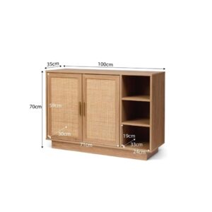 Soren Rattan Shoe Cabinet - Natural