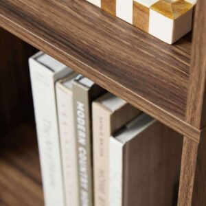 Soren Rattan Slim Bookcase - Walnut-Slim