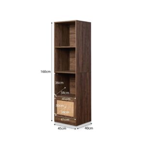 Soren Rattan Slim Bookcase - Walnut-Slim