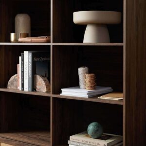 Soren Rattan Slim Bookcase - Walnut-Large