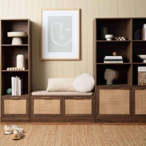 Soren Rattan Storage Bench Seat - Walnut