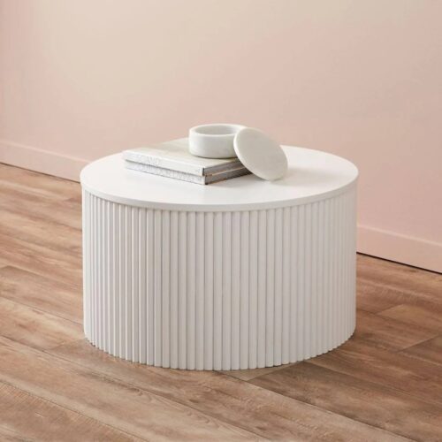 Sylo Drum Coffee Table - White