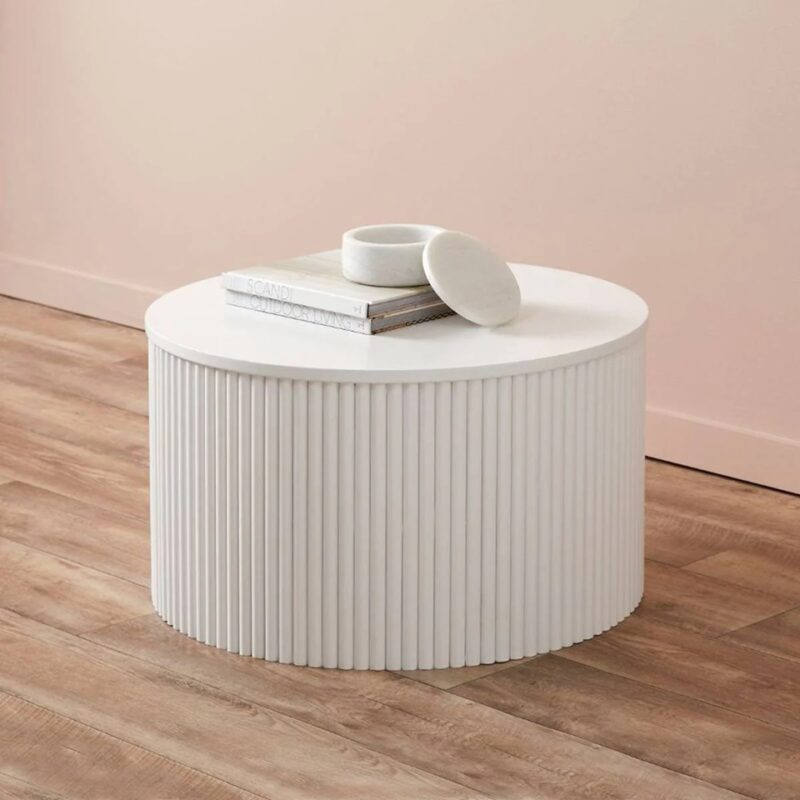 Sylo Drum Coffee Table - White