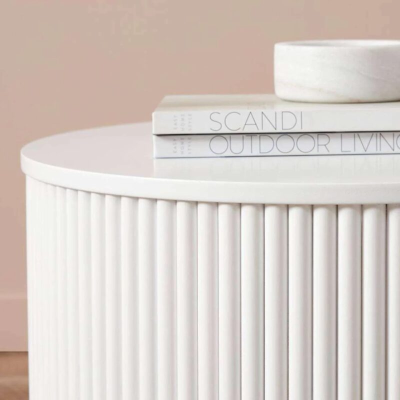Sylo Drum Coffee Table - White