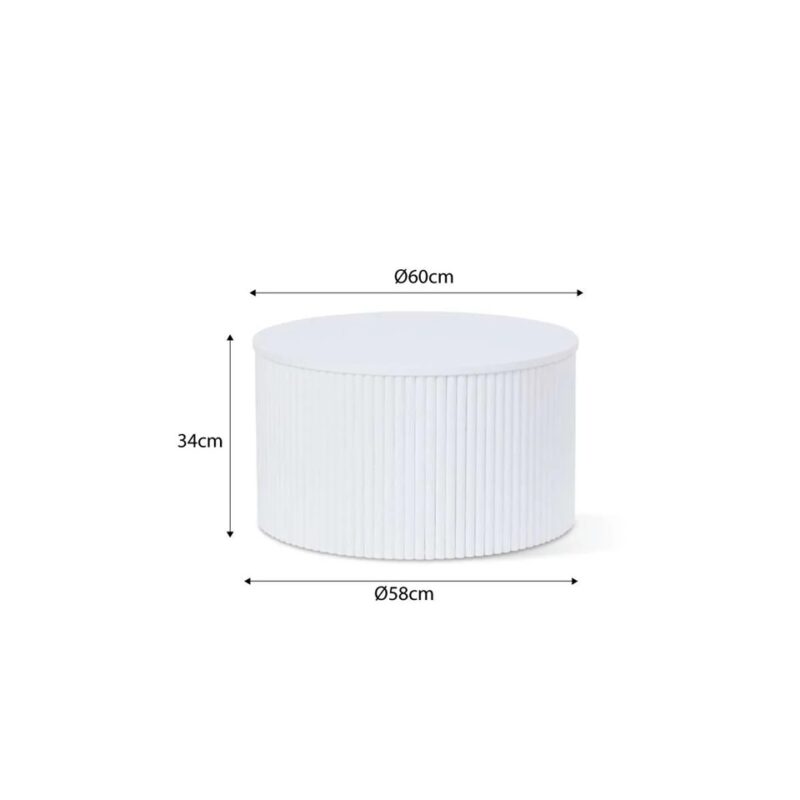 Sylo Drum Coffee Table - White