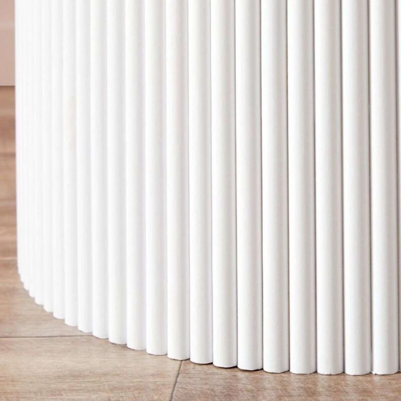 Sylo Drum Side Table - White