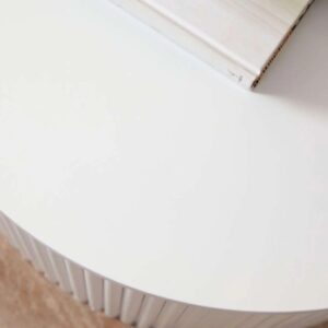 Sylo Drum Side Table - White