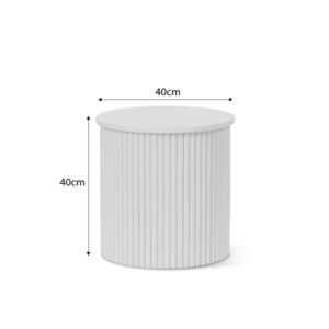 Sylo Drum Side Table - White