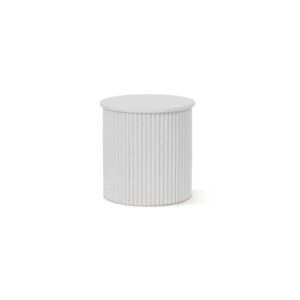 Sylo Drum Side Table - White