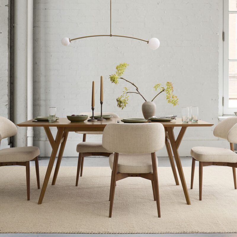 Lucille Extendable 6 Seater Dining Table Set-Sand