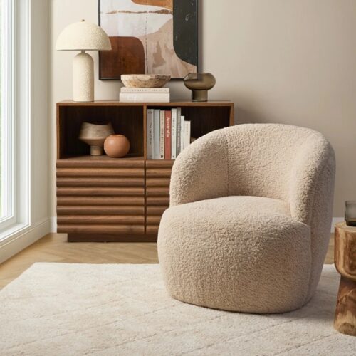 Bianca Bouclé Swivel Chair
