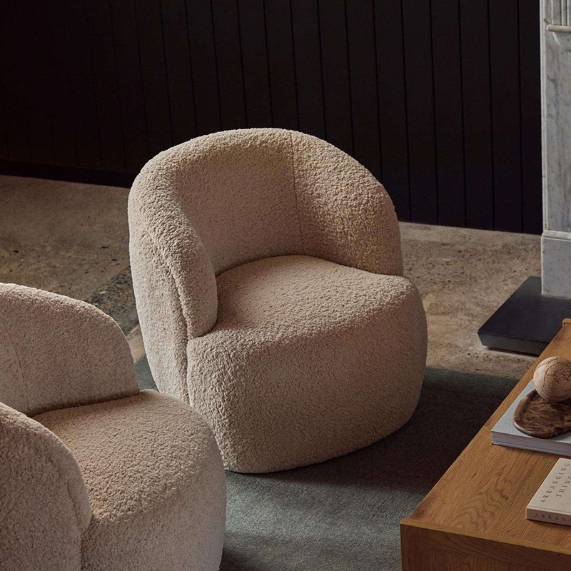 Bianca Bouclé Swivel Chair