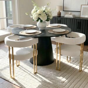deluca-noir-round-4-seater-dining-set-1 Deluca Noir Round 4 Seater Dining Set