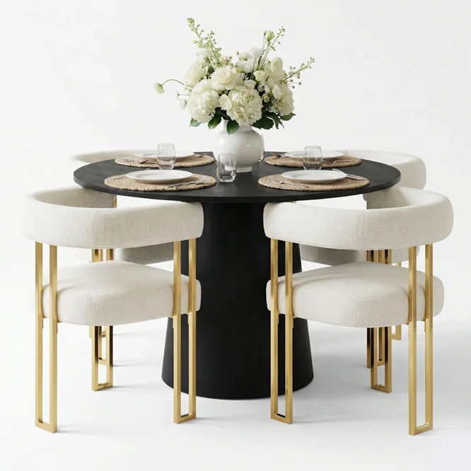 deluca-noir-round-4-seater-dining-set-3 Deluca Noir Round 4 Seater Dining Set