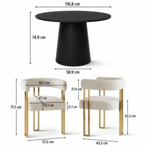 deluca-noir-round-4-seater-dining-set-4 Deluca Noir Round 4 Seater Dining Set