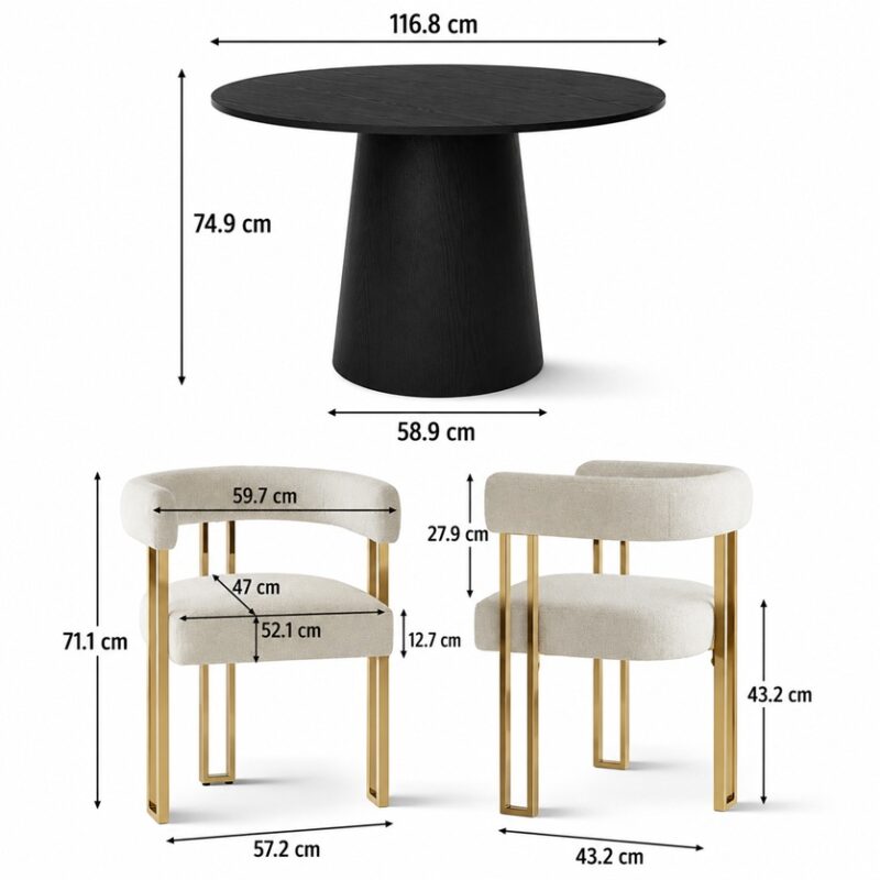 deluca-noir-round-4-seater-dining-set-4 Deluca Noir Round 4 Seater Dining Set
