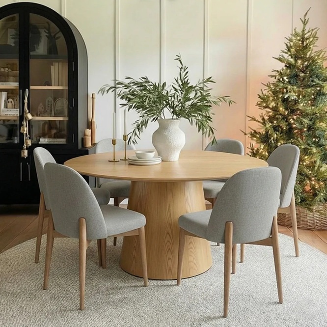 Deluca Round 6 Seater Dining Table Set