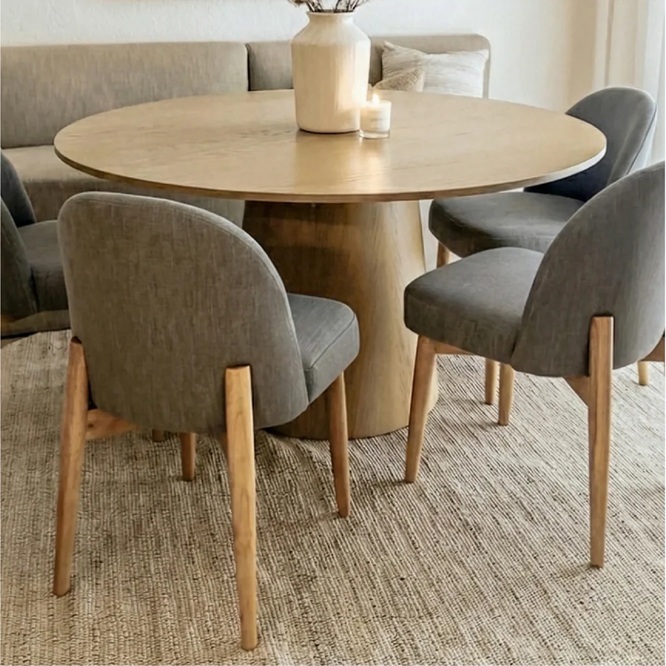 Deluca Round 6 Seater Dining Table Set