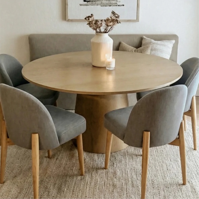 Deluca Round 6 Seater Dining Table Set