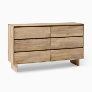 Deluca Solid Wood 6 Drawer Dresser 157cm