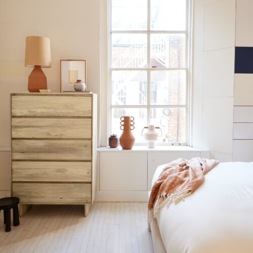 Deluca Solid Wood 5 Drawer Dresser 91cm