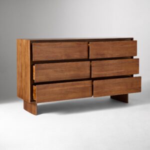 Deluca Solid Wood 6 Drawer Dresser 157cm