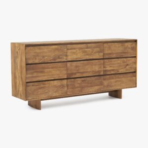 Deluca Solid Wood 9 Drawer Dresser 193cm