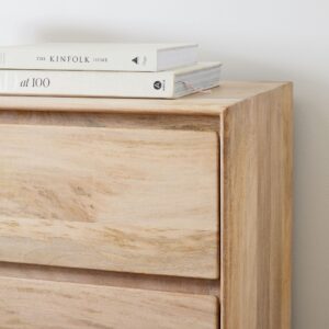 Deluca Solid Wood 5 Drawer Dresser 91cm