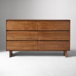 Deluca Solid Wood 6 Drawer Dresser 157cm