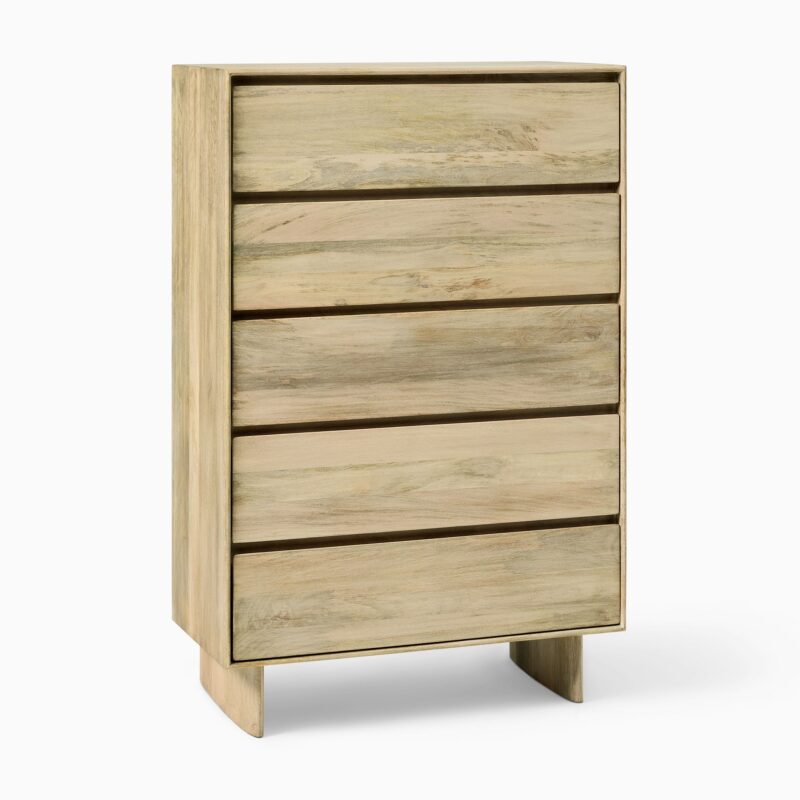 Deluca Solid Wood 5 Drawer Dresser 91cm