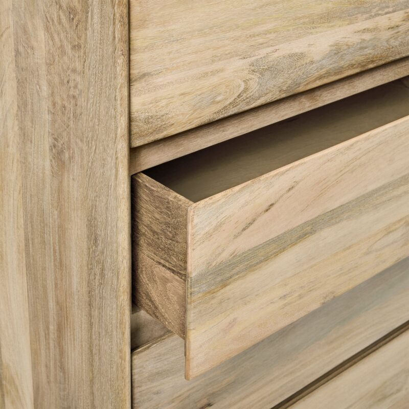Deluca Solid Wood 5 Drawer Dresser 91cm