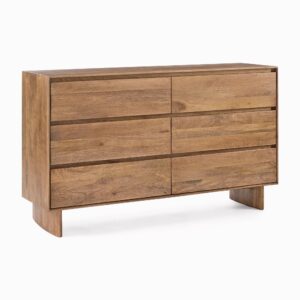Deluca Solid Wood 5 Drawer Dresser 91cm