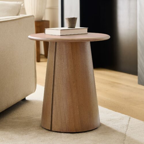 Deluca Solid Wood Round Side Table 50cm