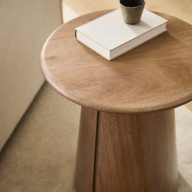 Deluca Solid Wood Round Side Table 50cm