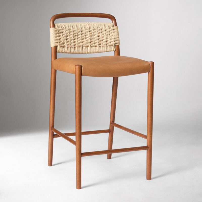 Dunham Leather Counter Stool