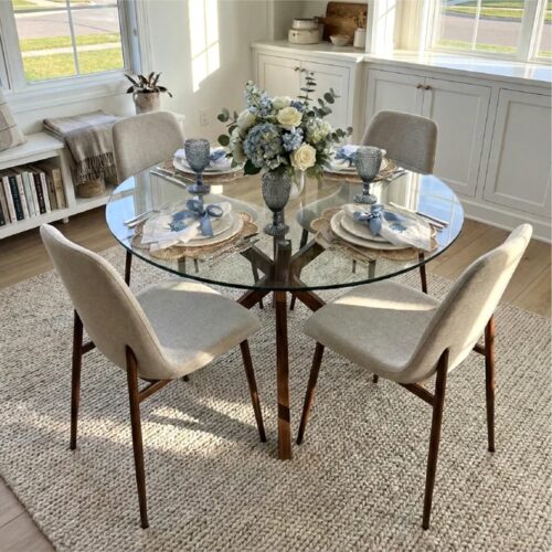 Husky Noir Round 4 Seater Dining Set
