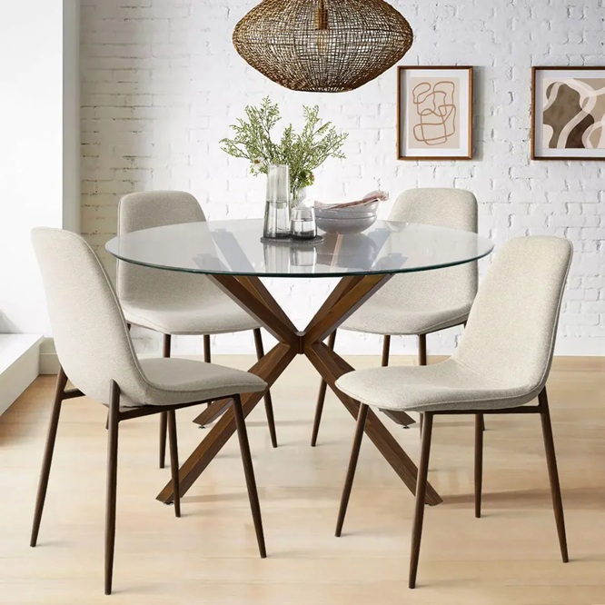 Husky Noir Round 4 Seater Dining Set