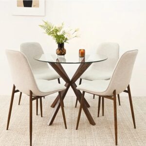 Husky Noir Round 4 Seater Dining Set