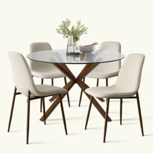 Husky Noir Round 4 Seater Dining Set