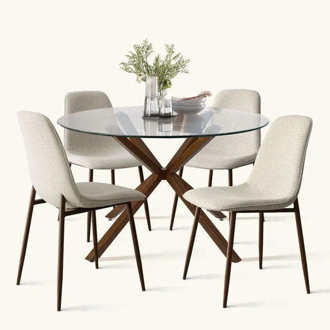 Husky Noir Round 4 Seater Dining Set