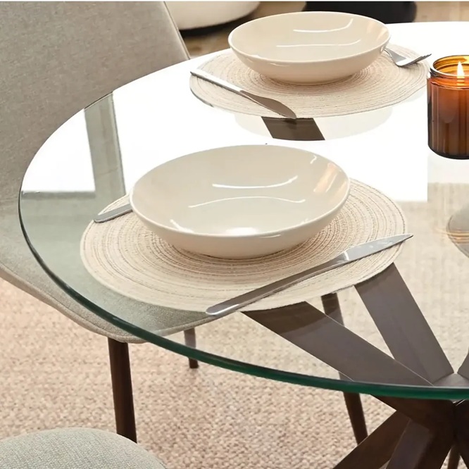 Husky Noir Round 4 Seater Dining Set