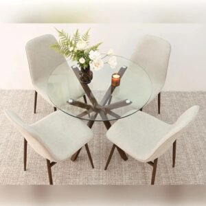 Husky Noir Round 4 Seater Dining Set