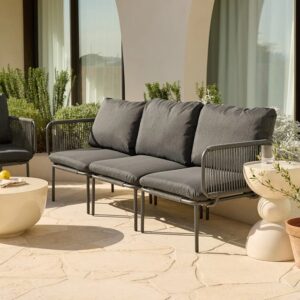 Kavano Outdoor Three Seater Sofa – Charcoal