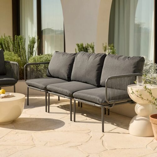 Kavano Outdoor Three Seater Sofa – Charcoal